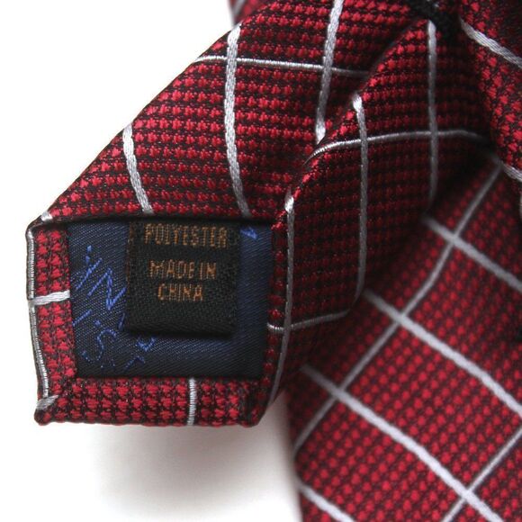 Jos A Bank Tie Red Plaid Necktie Slim Luxury Men NWT 2.5 in - Picture 6 of 7